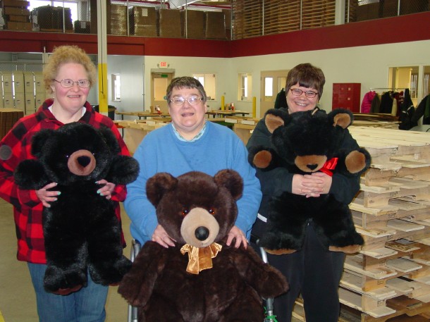 The three lucky winners of the raffle bears were; Diana E (left), Georgette R. (center), and Lisa K. (right).  